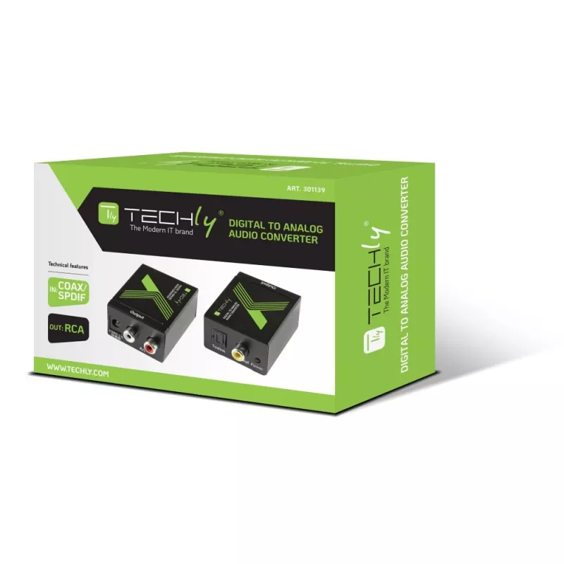 Conversor de áudio Techly SPDIF Digital para Analógico IDATA SPDIF-3