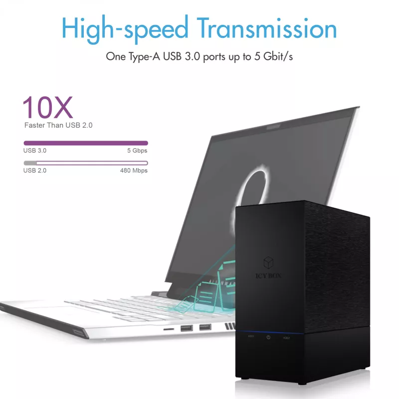 Caixa para HDD/SSD ICY BOX IB-RD3621U3 preto 3,5 polegadas