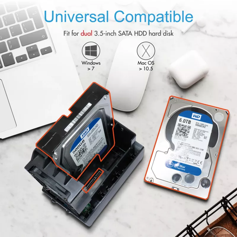 Caixa para HDD/SSD ICY BOX IB-RD3621U3 preto 3,5 polegadas
