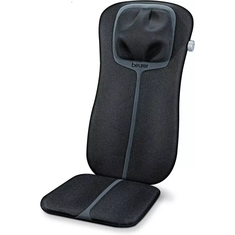 Beurer MG 254 capa de assento de massagem Shiatsu para pescoço e costas completas, com função de calor, telecomando, preta/cinzenta