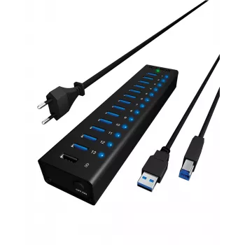 ICY BOX IB-AC6113 USB 3.2 Gen 1 (3.1 Gen 1) Type-B 5000 Mbit/s preto