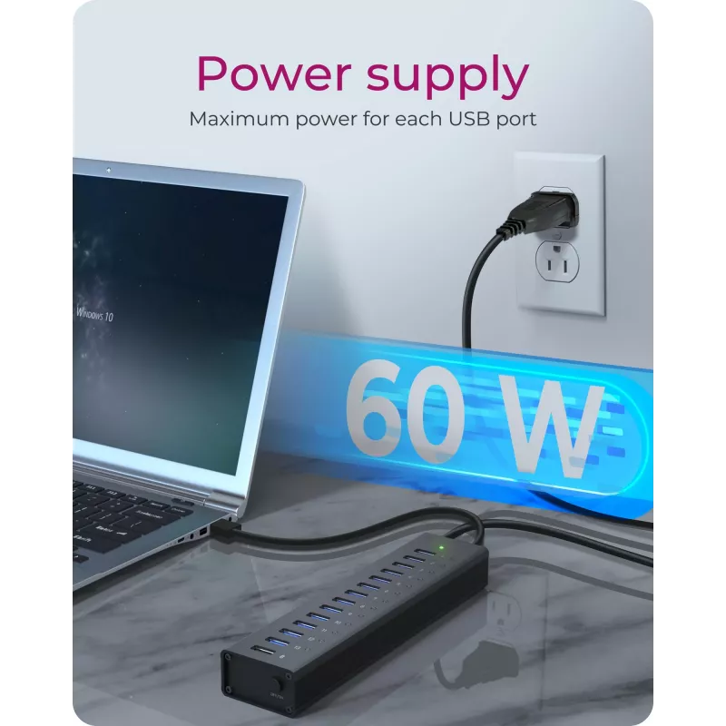 ICY BOX IB-AC6113 USB 3.2 Gen 1 (3.1 Gen 1) Type-B 5000 Mbit/s preto