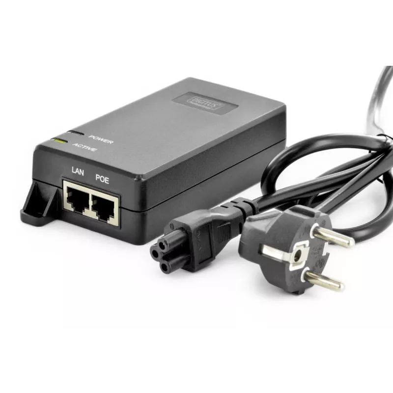 Injetor PoE+ DIGITUS, 802.3at 10/100/1000 Mbps saída máx. 48V, 30W