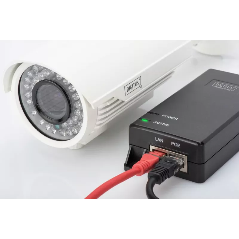 Injetor PoE+ DIGITUS, 802.3at 10/100/1000 Mbps saída máx. 48V, 30W