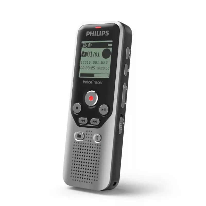 Gravador de voz Philips DVT1250 memória interna e cartão flash preto, cinzento