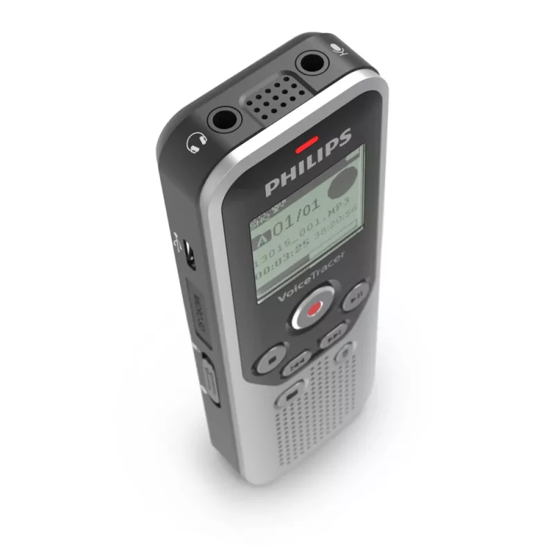Gravador de voz Philips DVT1250 memória interna e cartão flash preto, cinzento