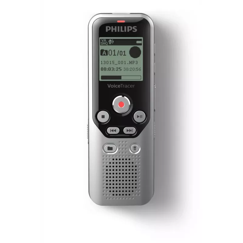 Gravador de voz Philips DVT1250 memória interna e cartão flash preto, cinzento