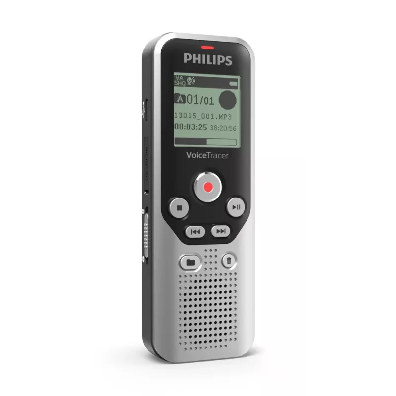 Gravador de voz Philips DVT1250 memória interna e cartão flash preto, cinzento