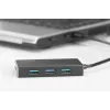 Hub USB 3.0 DIGITUS, 4 portas incl. fonte de alimentação 5V/2A caixa de alumínio