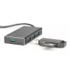 Hub USB 3.0 DIGITUS, 4 portas incl. fonte de alimentação 5V/2A caixa de alumínio