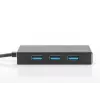 Hub USB 3.0 DIGITUS, 4 portas incl. fonte de alimentação 5V/2A caixa de alumínio