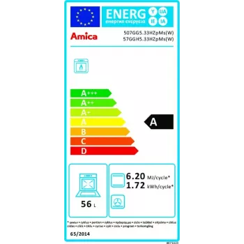 Fogão a gás independente Amica 57GGH5.33HZpMs(W) branco