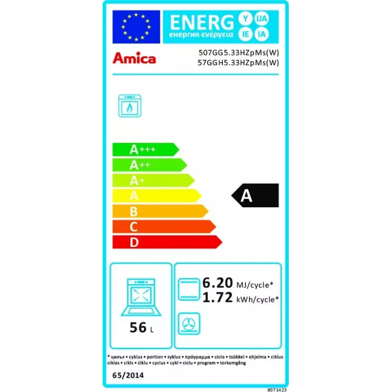 Fogão a gás independente Amica 57GGH5.33HZpMs(W) branco