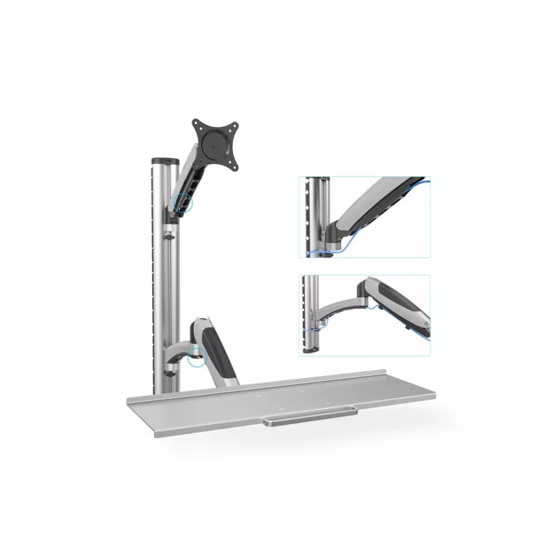 Suporte de parede flexível DIGITUS para postos de trabalho para monitor+teclado (DA-90354)