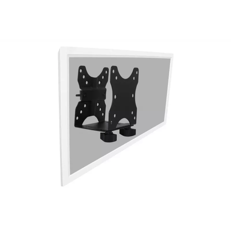 Suporte multifuncional DIGITUS para mini PC de secretária, fixação ou entre uma instalação de suporte de monitor VESA 75x75, 100x100