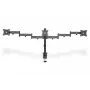 Suporte de fixação à secretária DIGITUS para três monitores, preto, rotação de 90 graus, inclinação de 45 graus, rotação de 360 graus, TFT de 15-27 polegadas, carga máx. 3x8 kg, VESA máx. 100x100