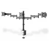 Suporte de fixação à secretária DIGITUS para três monitores, preto, rotação de 90 graus, inclinação de 45 graus, rotação de 360 graus, TFT de 15-27 polegadas, carga máx. 3x8 kg, VESA máx. 100x100