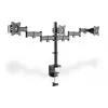 Suporte de fixação à secretária DIGITUS para três monitores, preto, rotação de 90 graus, inclinação de 45 graus, rotação de 360 graus, TFT de 15-27 polegadas, carga máx. 3x8 kg, VESA máx. 100x100