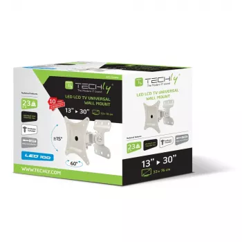 Suporte de parede Techly para LCD LED 13-30 polegadas, totalmente articulado, branco