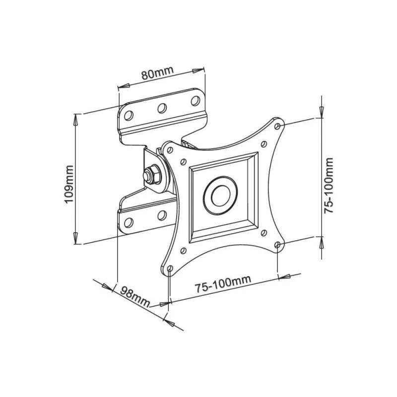Suporte de parede Techly para LCD LED 13-30 polegadas, totalmente articulado, branco