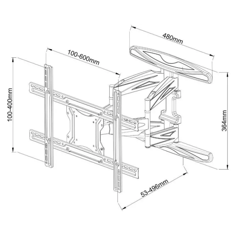 Suporte de parede Techly 40-80 ultra fino full motion para TV LCD preto” ICA-PLB 172L