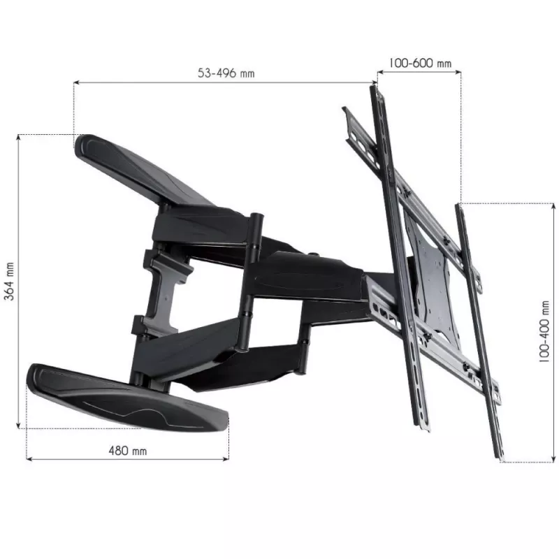 Suporte de parede Techly 40-80 ultra fino full motion para TV LCD preto” ICA-PLB 172L