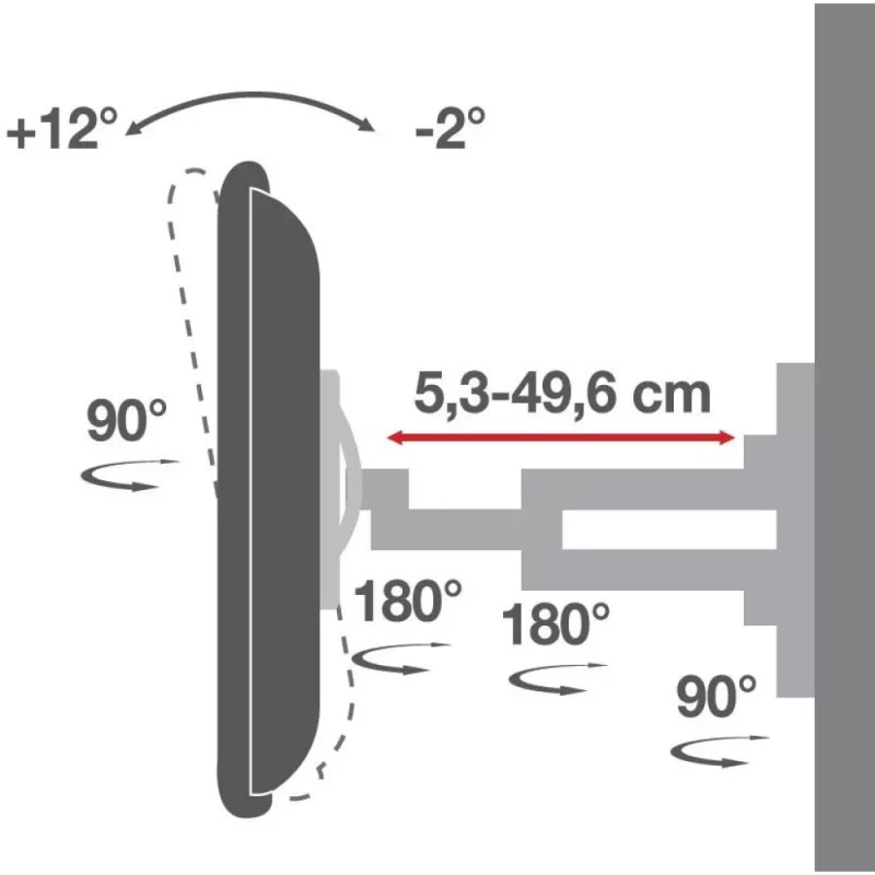 Suporte de parede Techly 40-80 ultra fino full motion para TV LCD preto” ICA-PLB 172L