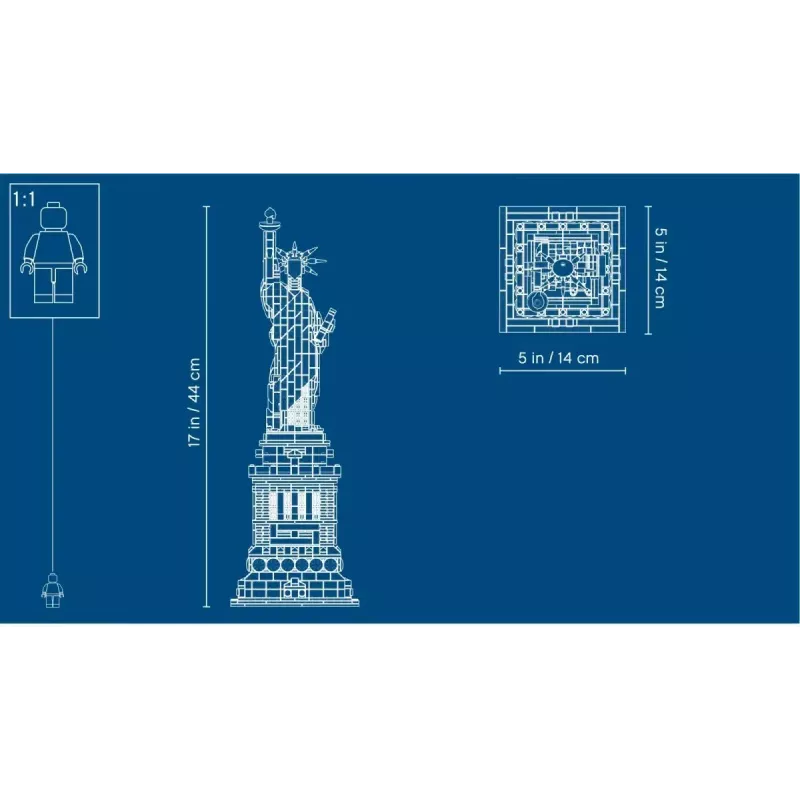 LEGO Architecture Estátua da Liberdade 21042 conjunto de construção — 1.685 peças, modelo detalhado da Estátua da Liberdade