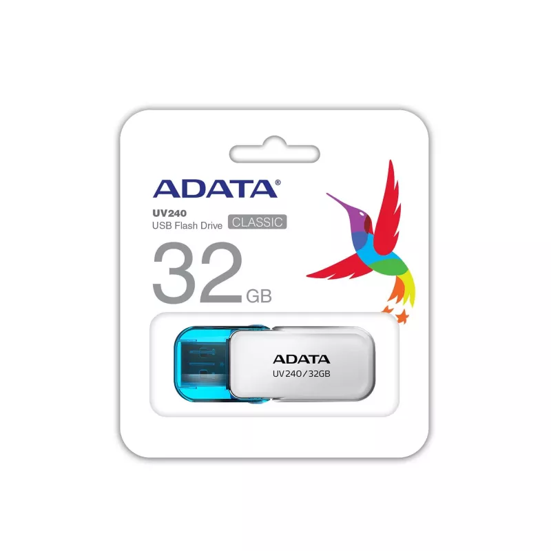 Pen drive USB ADATA UV240 32 GB USB Type-A 2.0, branco, formato com tampa