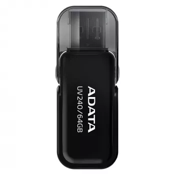 Pen drive USB ADATA USB Type-A 2.0 64 GB UV240, preto, design com tampa