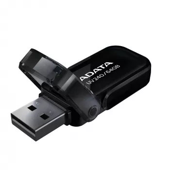 Pen drive USB ADATA USB Type-A 2.0 64 GB UV240, preto, design com tampa
