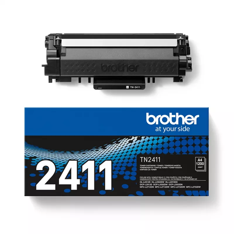 Cartucho de toner Brother TN-2411 — preto, pack de 1, impressão a laser, ~1200 páginas