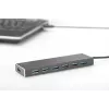 Hub USB 3.0 DIGITUS, 7 portas incl. fonte de alimentação 5V/3,5A, caixa de alumínio