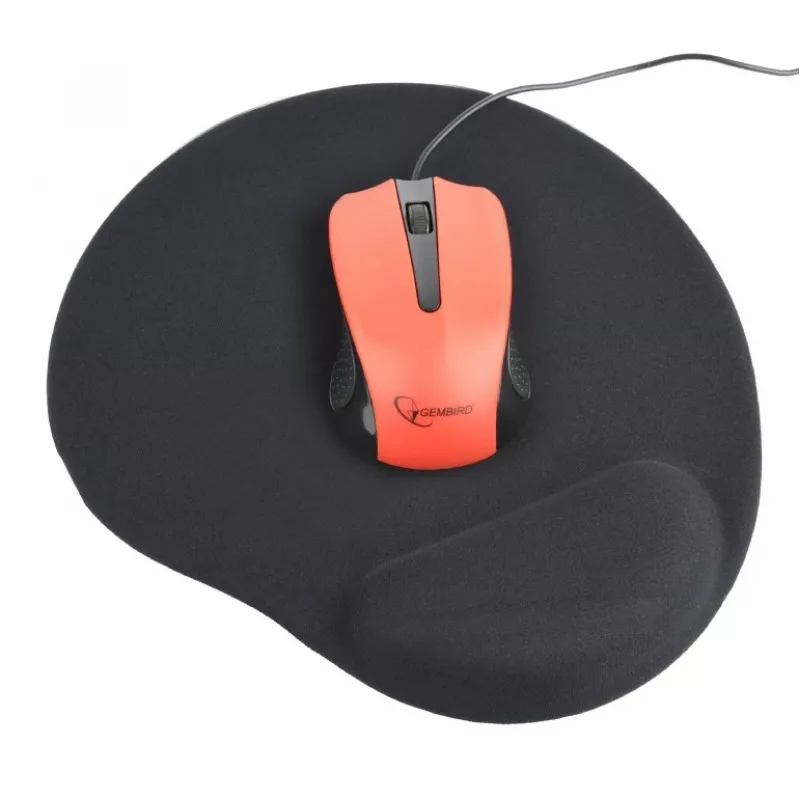 Tapete de rato GEMBIRD com apoio de pulso em gel (240 x 220 mm) – preto