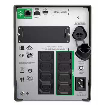 APC Smart-UPS SMT1500IC - 8x C13, USB, SmartConnect, 1500VA, Line-Interactive, 1,5 kVA, 1000 W, senoidal, 151 V, 302 V