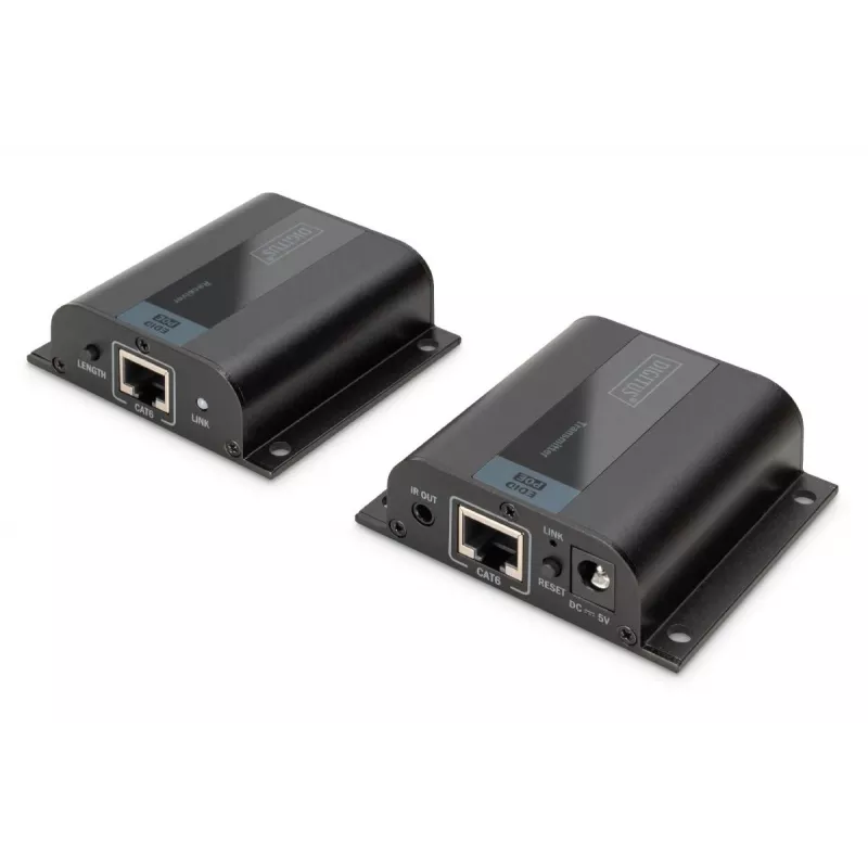 Extensor HDMI DIGITUS, 50 m via cabo de rede (CAT6/6a/7), EDID, 1x HDMI Loop-Out, FHD 1080p