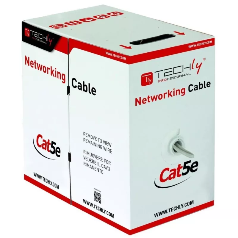 Cabo de rede Techly ITP8-FLU-0305 cinzento 305 m Cat5e U/UTP (UTP)