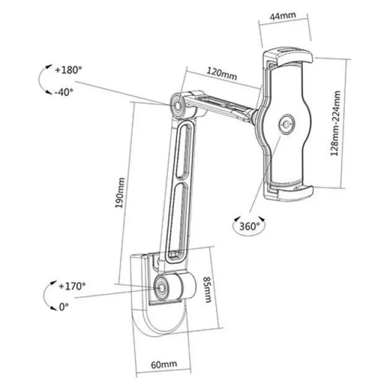 Suporte Techly ICA-TBL 2802 passivo para tablet/UMPC preto