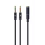 Adaptador de áudio Gembird CCA-418M conector fêmea 3,5 mm para 2×3,5 mm ficha macho, 0,2 m, preto