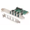 Placa de expansão PCI-Express DIGITUS USB 3.0, 4 portas, 4 portas A/F externas, chipset VL805