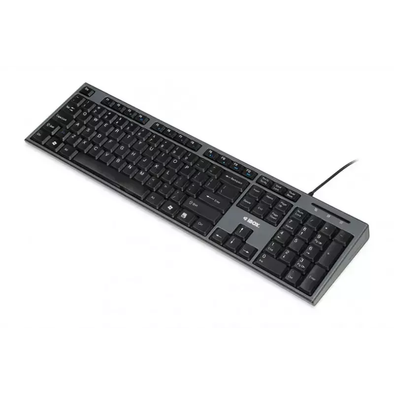 Conjunto de teclado e rato com fios IBOX IKMS606 — teclado QWERTY tamanho completo inglês do Reino Unido, USB, preto, rato 800 DPI