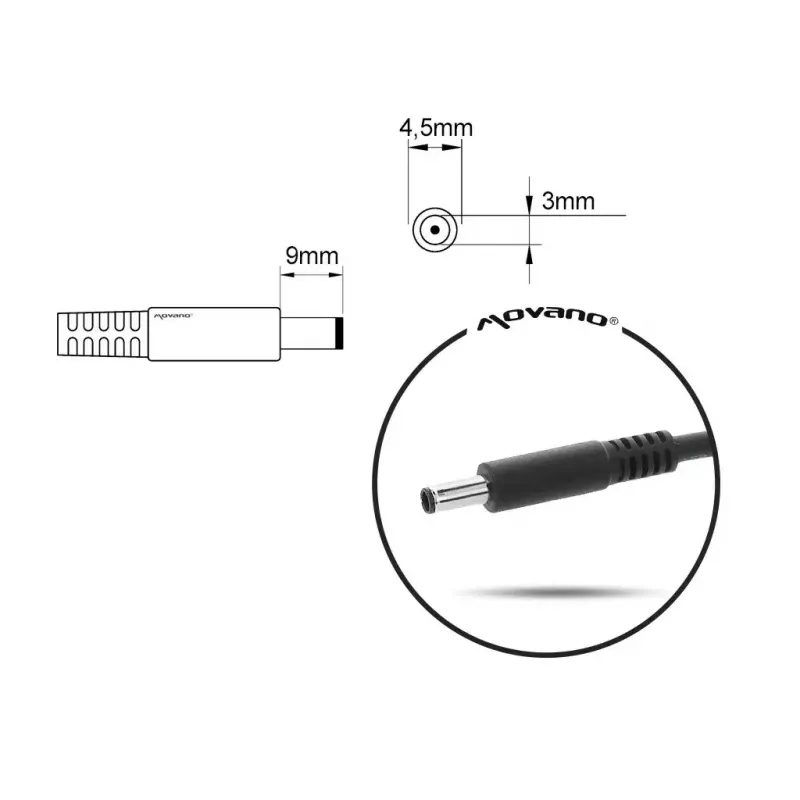 Fonte de alimentação MITSU 5ZM018 19,5V 3,34A com ficha 4,5×3,0 mm para Dell