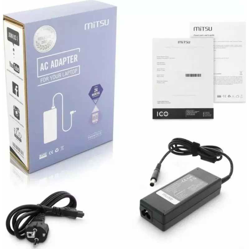 Fonte de alimentação MITSU ZM/DEL19546 19.5V 4.62A para portáteis Dell (modelo 5ZM019)