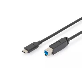 Cabo de ligação DIGITUS ASSMANN USB Type-C, Type C para B M/M, 2m 3A, versão 5GB preto