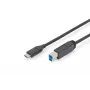 Cabo de ligação DIGITUS ASSMANN USB Type-C, tipo C para B M/M, 2m 3A, versão 5GB preto