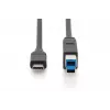 Cabo de ligação DIGITUS ASSMANN USB Type-C, tipo C para B M/M, 2m 3A, versão 5GB preto