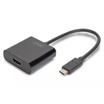 Adaptador DIGITUS USB Type-C para HDMI, 4K/30Hz comprimento do cabo: 20cm preto