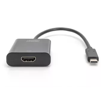 Adaptador DIGITUS USB Type-C para HDMI, 4K/30Hz comprimento do cabo: 20cm preto