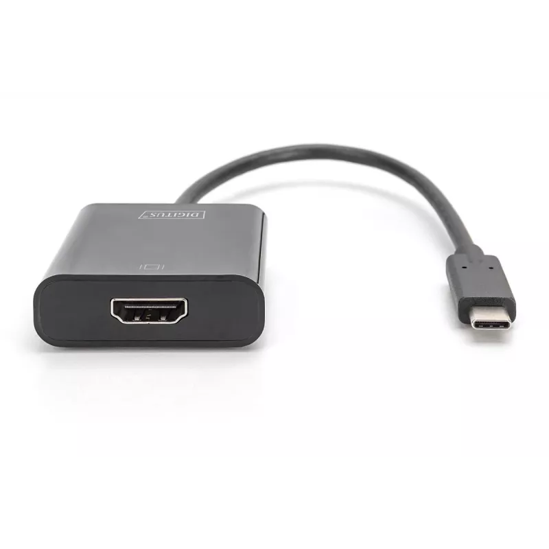 DIGITUS adaptador de USB-C para HDMI, 4K, 0,15 m, preto