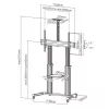Techly ICA-TR24 suporte de TV móvel, 60-100 polegadas, 100 kg, com prateleiras